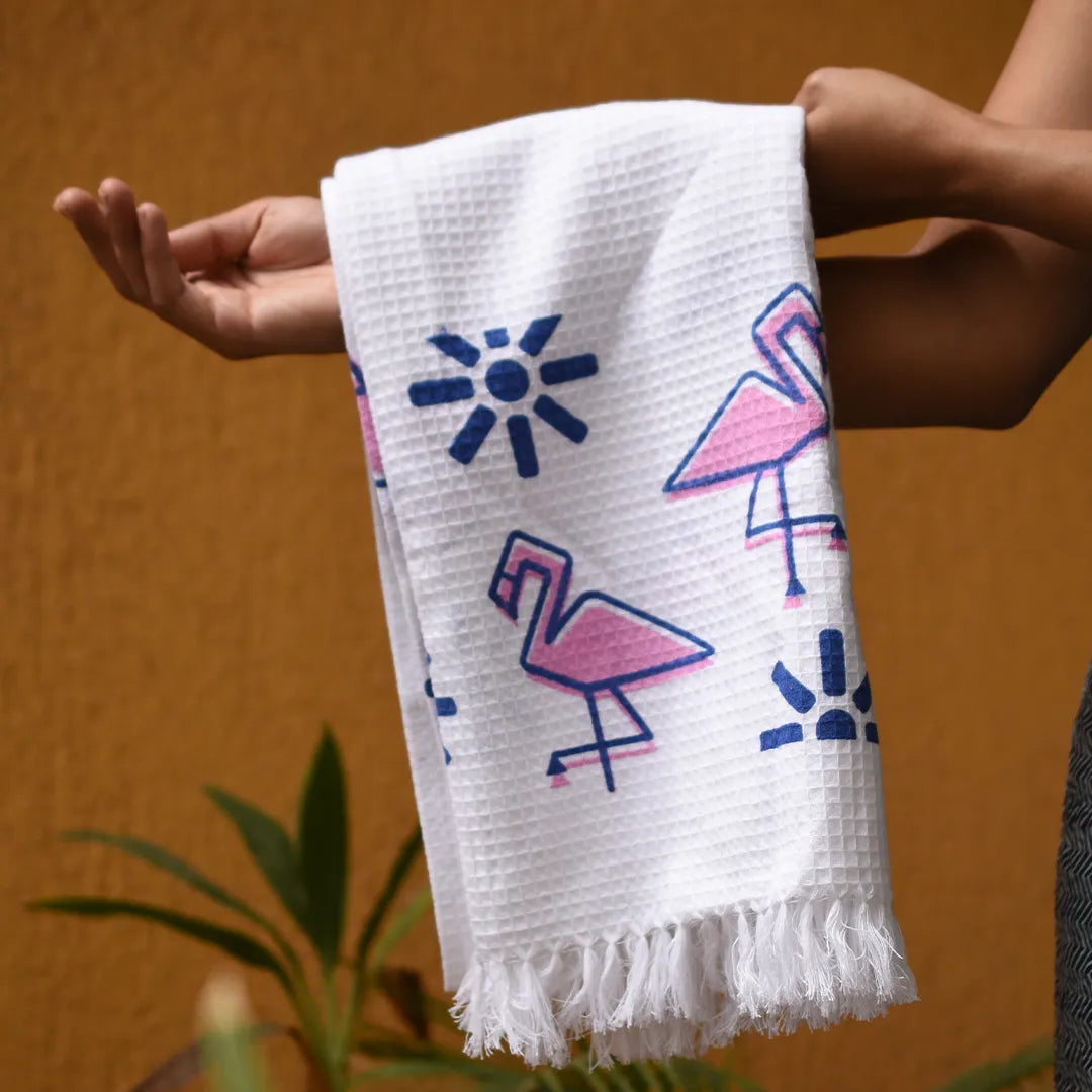 Cotton Waffle Bath Towel (Pack of 2)- Tides & Tales