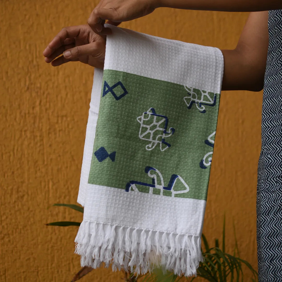 Cotton Waffle Bath Towel (Pack of 2)- Tides & Tales