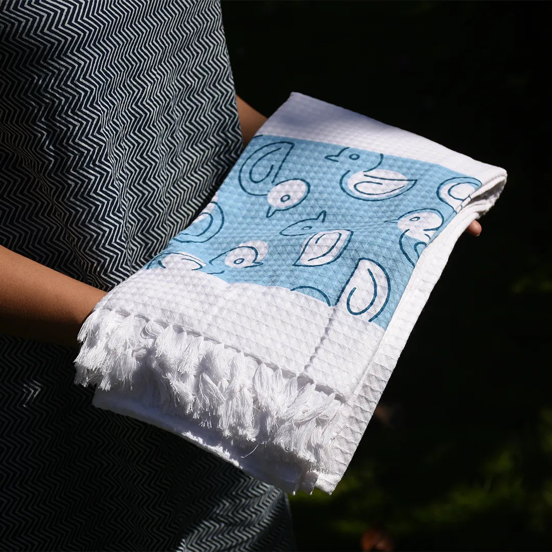 Cotton Waffle Bath Towel (Pack of 2)- Muted Itsy Ally