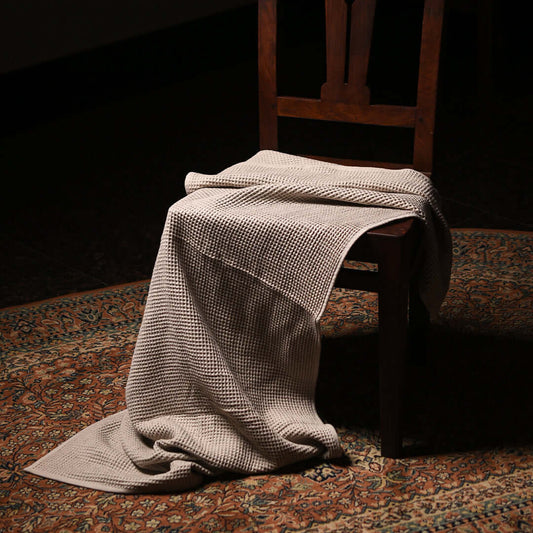 Premium Waffle Towel Set – Washed Oat (Bath, Hand & Face) - The Right Shade