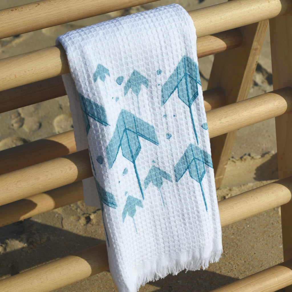 Cloud Waffle Bath Towel - Blue Ola