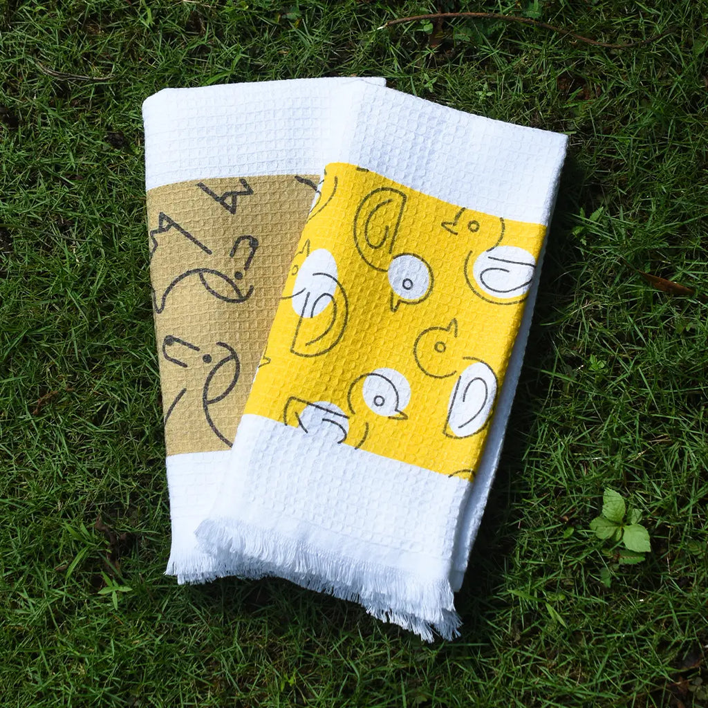 Cloud Waffle Bath Towel - Duck & Pup