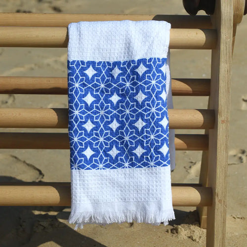 Cloud Waffle Bath Towel - Blue Astra