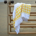 Cloud Waffle Bath Towel - Yellow & Pink Cast (Pack of 2)