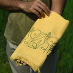 Cloud Waffle Bath Towel - Garden Embroidery