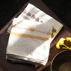 Embroidered Kerala Towels – (Pack of 2) Golden Yellow & Burgundy