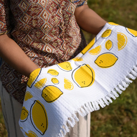 Cotton Waffle Bath Towel (Pack of 2) - Flying Fruits