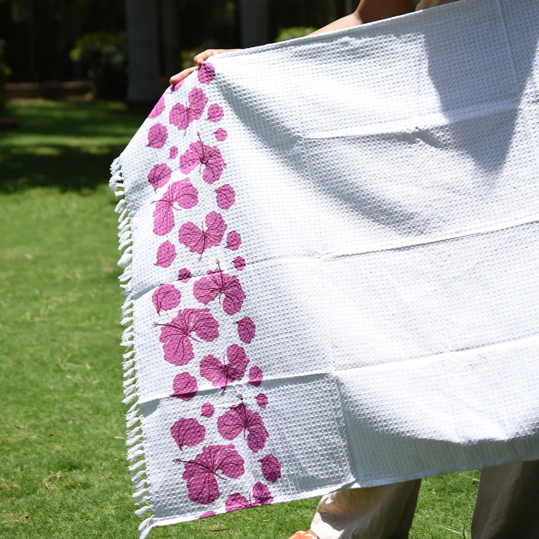 Cotton Waffle Bath Towel (Pack of 2)- Tropical Night