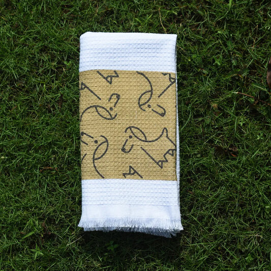 Cloud Soft Waffle Towel - Pup Print