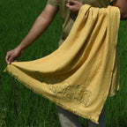 Cloud Waffle Bath Towel - Garden Embroidery