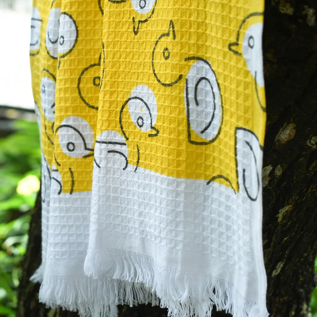 Cloud Soft Waffle Towel - Duck Print