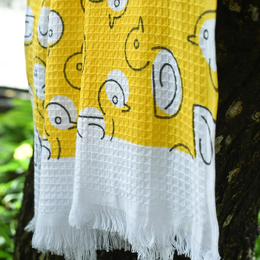 Cloud Soft Waffle Towel - Duck Print