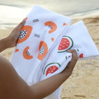 Cloud Waffle Bath Towel - Melon & Papaya (Pack of 2)