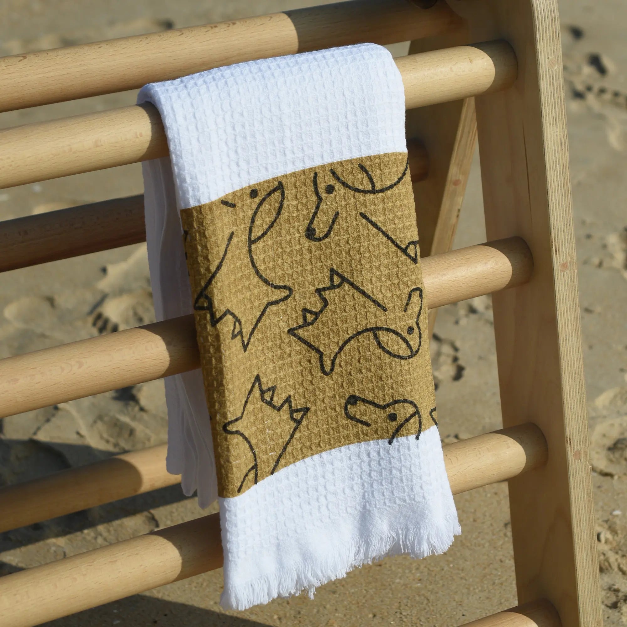 Cloud Waffle Bath Towel - Pup