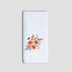 Bloom - Embroidered Waffle Towel (Orange)