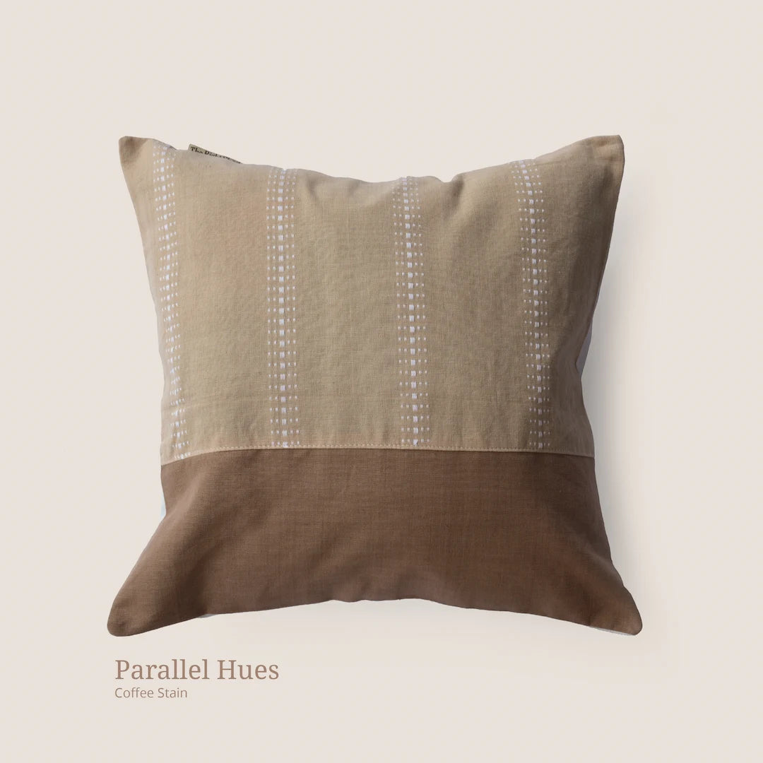 Cushion Cover - Parallel Hues Coffee Stain