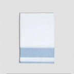 Dense Weave Waffle bath towel - White with grey side strip