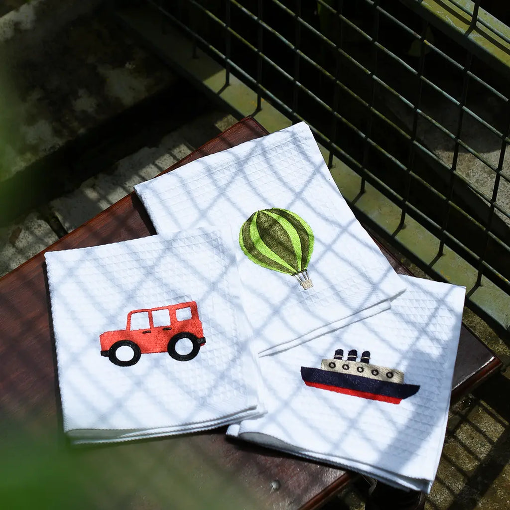 Premium Waffle Face Towel (Pack of 3) - Mini Miles