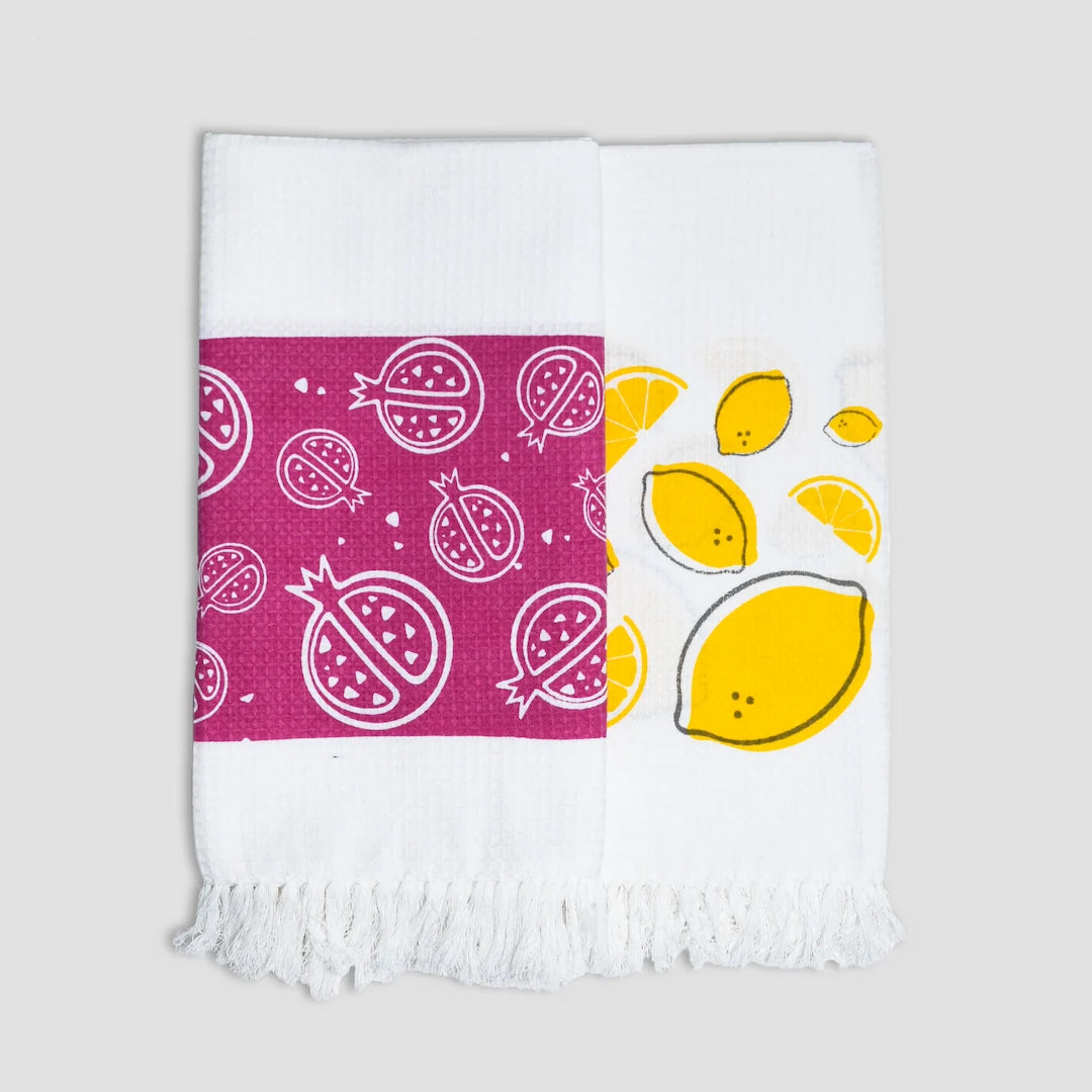 Cotton Waffle Bath Towel (Pack of 2) - Flying Fruits