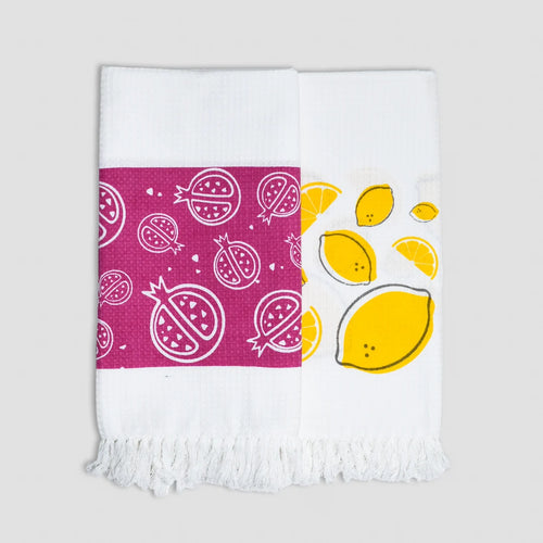 Cotton Waffle Bath Towel (Pack of 2) - Flying Fruits