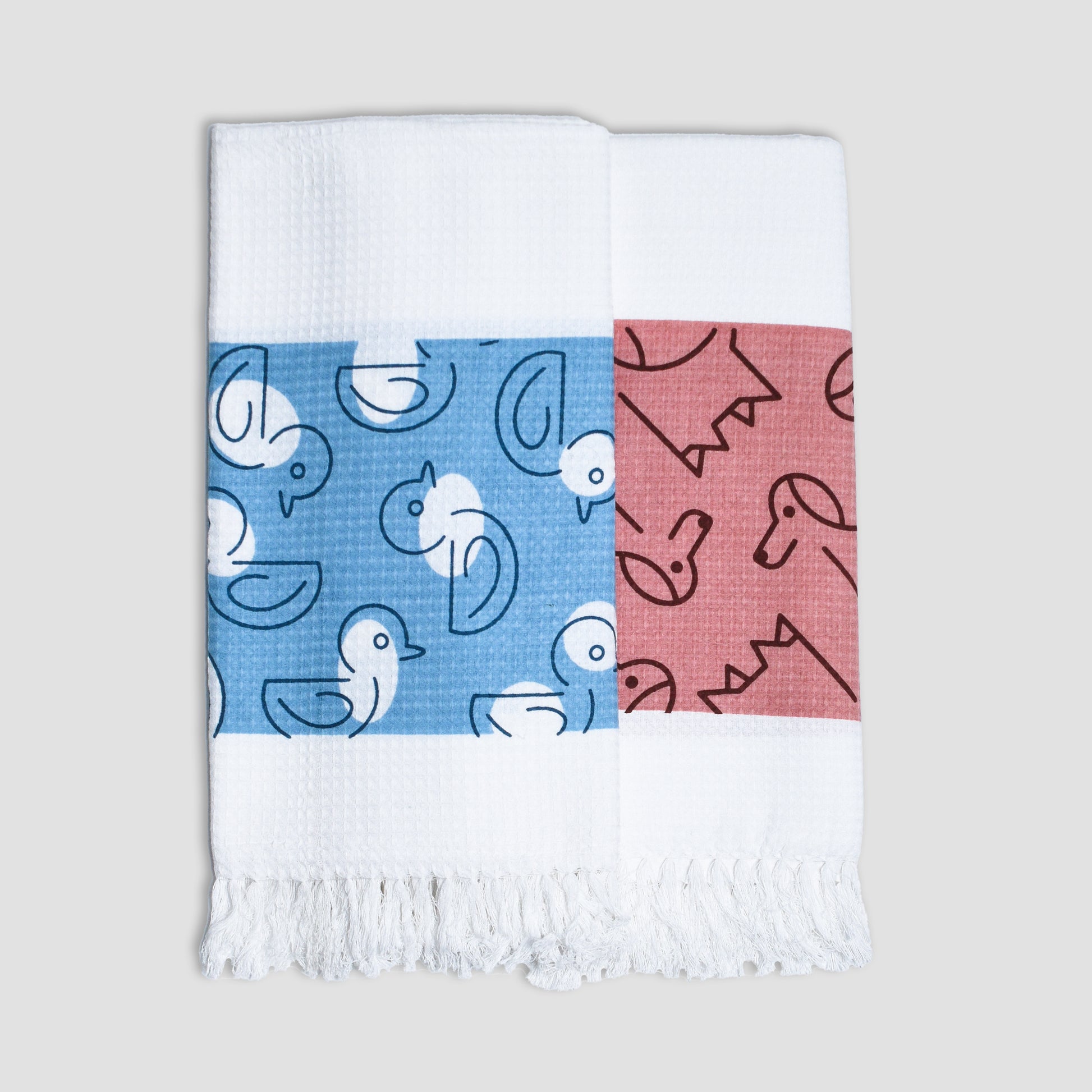 Cotton Waffle Bath Towel (Pack of 2)- Muted Itsy Ally