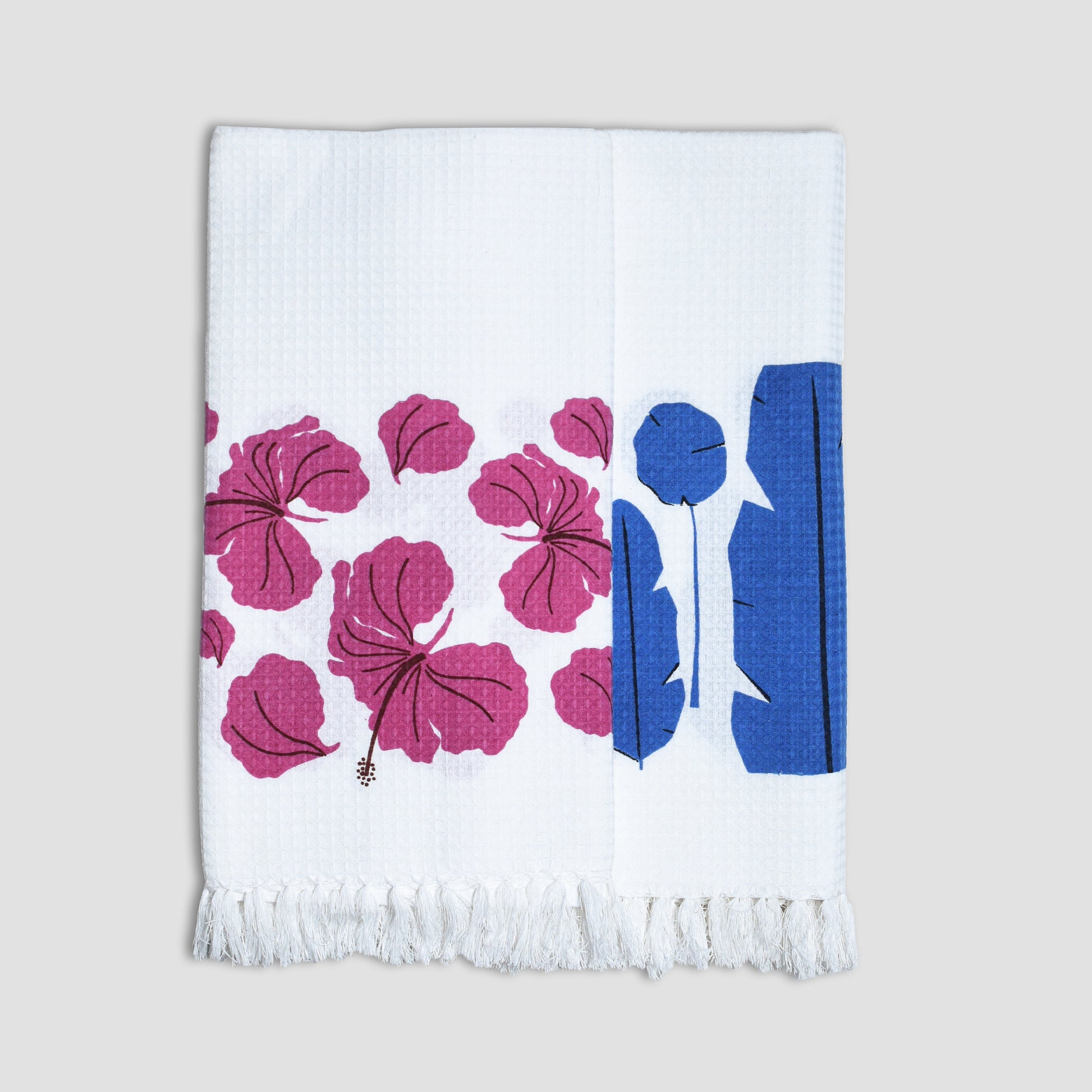 Cotton Waffle Bath Towel (Pack of 2)- Tropical Night