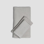 Premium Waffle Towel Set – Washed Oat (Bath, Hand & Face)