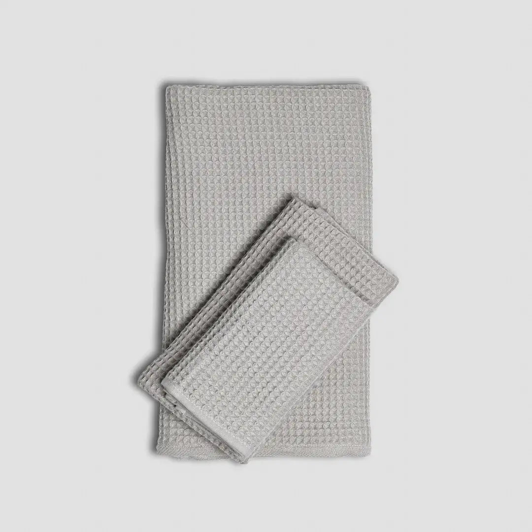 Premium Waffle Towel Set – Washed Oat (Bath, Hand & Face)